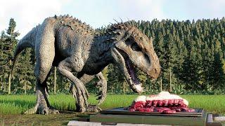 INDOMINUS REX vs Giganotosaurus, Spinosaurus, Indoraptor and Ankylosaurus at Biosyn Environment