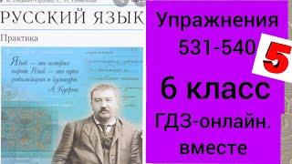 6 класс. ГДЗ. Русский язык. Практика. Лидман-Орлова. Упражнения 531-540