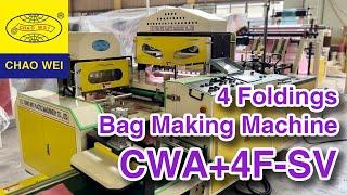 4 Foldings Plastic Bag Making Machine for Bottom Sealing Bag or Table Cover | CHAO WEI: CWA+4F-SV