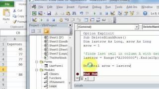 Lesson 24.2 Delete Blank Rows