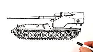 Как нарисовать Истребитель танков Waffenträger auf E-100