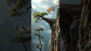  Epic Leopard Leap vs. Mountain Goats: Nature's Ultimate Showdown 에픽 레오파드 리프 대 마운틴 고츠 #shorts