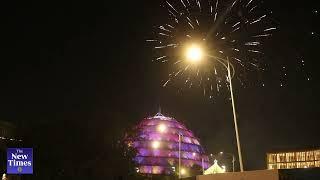 Fireworks Dazzle at Kigali Convention Centre – New Year 2025!