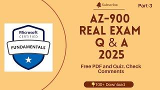 AZ 900 Exam Question 2025 || Azure Fundamentals Dumps 2025 || PDF Available || Part-3