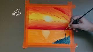 Sunset Painting # Lp Art and Craft