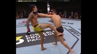 Charles Oliveira taunts David Teymur, then gets dropped.