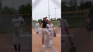 I always tell the girls in general they need to sell it more #softball #softballcoach #softballlife