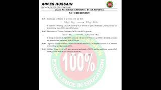 XI CHEMISTRY  VERY IMPORTANT NUMERICAL FOR BOARD EXAMS 2025.