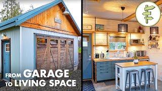 Garage Converted into AMAZING Modern Living Space - Tiny Home Tour