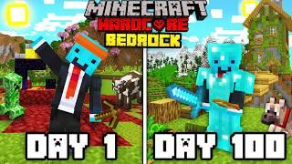 I Survived 100 Days in Bedrock Minecraft Hardcore...