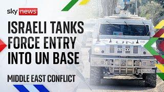 United Nations demands explanation after Israeli tanks force entry into base