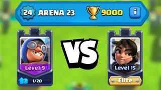 Using a Level 9 Cannoneer at 9 000 Trophies(and winning)