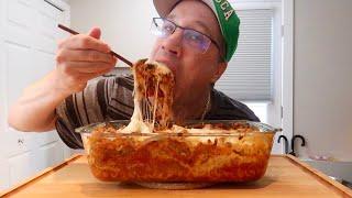 ASMR • Lasagna • Mukbang Feast! With Homemade Sauce • Seanusca  Food!