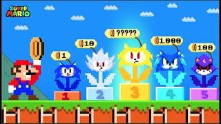 Super Mario Bros. but Mario Collect MORE Custom Flowers Sonic All Characters