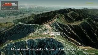 Mount Kiso-Komagatake - Mount Hoken - Senjojiki Cirque ∆ hiking trails ∆ 3d-trail.com/japan/