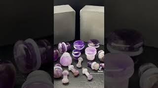Single Flare Amethyst Stone Plugs!