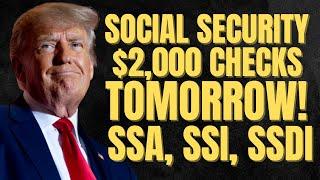 $2,000 Checks TOMORROW For Social Security Beneficiaries | SSA, SSI, SSDI Payments