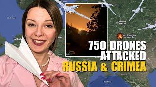 750 DRONES ATTACKED RUSSIA & CRIMEA: 15 REGIONS, STRATEGIC PLANTS HIT Vlog 1052: War in Ukraine