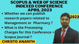 Christo Ananth - Scopus & Web of Science Indexed Conference - April 2023 - ICICAEPHAM 2023 - English