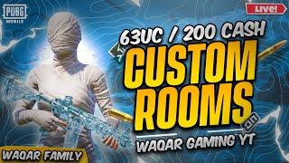 PUBG MOBILE LIVE CUSTOM ROOMS PAKISTAN PUBG CUSTOM ROOM LIVE | WaqarXlive