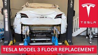 Tesla Model 3 Rear End Structural Collision Repair Process Part 1