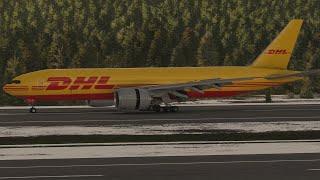 DHL 777F Landing In Anchorage from Hong Kong. Microsoft Flight Simulator 2020.