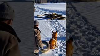 Fox vs Python: Snowfield Rescue Drama! ️" #youtubeshorts