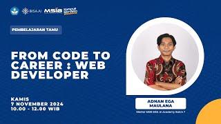 From Code to Career : Web Developer | Adnan Ega Maulana