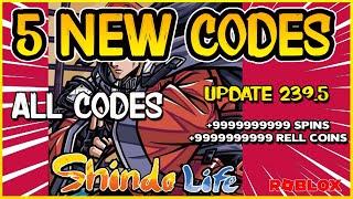 5 NEW CODESALL WORKING CODES for SHINDO LIFEUpdate 239.5 Codes for Shinobi Life 2  Roblox 2024