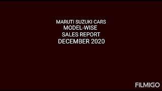 MARUTI SUZUKI CARS| MODEL -WISE SALES REPORT| DECEMBER 2020