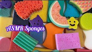 ASMR Sponge sounds (scratching and squeezing). Lots of sponges: hard, porous, soft / Звуки губок