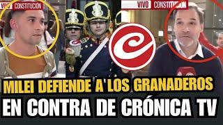 ESTALLO JAVIER MILEIPOR LO QUE DIJO UN NOTERO DE CRONICA TV A LOS GRANADEROS "ESO NO ES TRABAJAR"