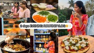 Vlog#20 A Fine two days evening routine||Chicken Fries Rice recipe|Moong dal pizza#diml #vlog