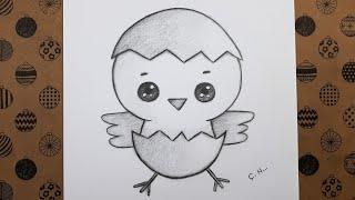 Easy Pencil Drawing How to Draw Cute Chick Picture Step by Step