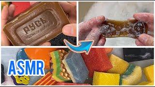 ASMR I rinse off the soap completely. Lots of sponges  Смылила мыло до нуля. Много губок