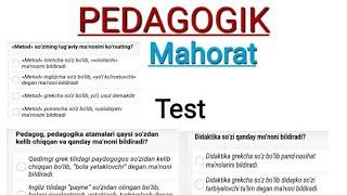 PEDAGOGIK mahorat test