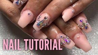 Watch Me Work: Nude Bling Nails