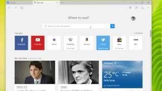 Windows 10 - Setting New Tab Options and Search Providers in Edge