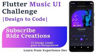  Flutter Music UI Challenge ||Flutter Series||Design to Code||