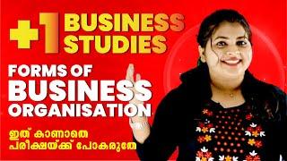 Plus One Commerce | Business Studies | FORMS OF BUSINESS ORGANISATION | Exam Winner