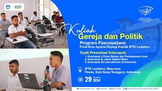 Kuliah Gereja dan Politik Prodi Pascasarjana Ilmu Agama/Teologi Katolik IFTK Ledalero