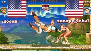 #fightcade Super Street Fighter 2 Turbo  moook (Usa) vs znoopyglobal (Usa) 슈퍼 스트리트 파이터 2 터보