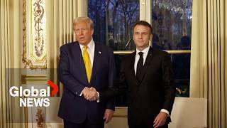 “World is going a little crazy”: Trump says as Macron welcomes him to Paris