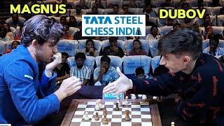 The Great Clash!! | Magnus Carlsen (2831) vs. Daniil Dubov (2693) | Tata Steel Chess India 2024 - R8