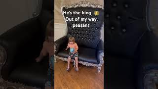 King maverick #kid #funny #cute #brothers #king #rulers #youtubeshorts #chair #toddler #myboy