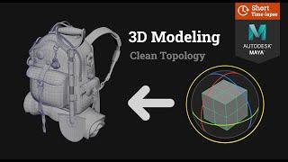 How to create a stylized 3D backpack in Maya (Short Time-lapse)