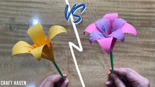 Origami Lily Flower: Step by Step Easy Tutorial for Beginners (Lily) | How To Make Paper Lily