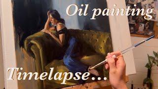 Relaxing oil painting timelapse - From start to finish