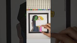 Elphaba & Glinda Cardboard Challenge Puzzle !!  #shorts #art