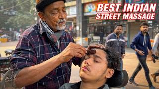 Amazing Indian Head Massage on the Street by Waris Barber | The Secret to Ultimate Relaxation | ASMR